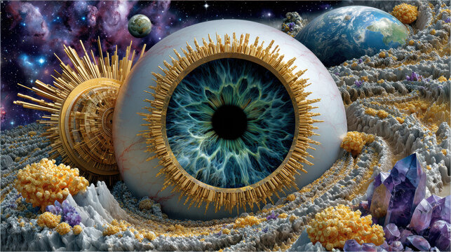 Intricate psychedelic eye of God