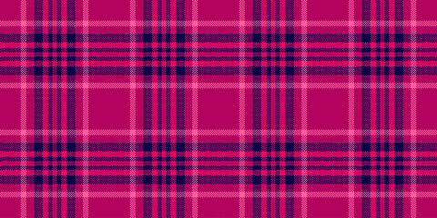 Plakat Bed background plaid pattern, herringbone check texture textile. Cell vector fabric tartan seamless in pink and dark colors.