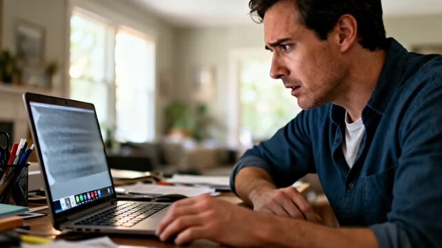 Confused Remote Worker Facing Technical Issue In Video Call