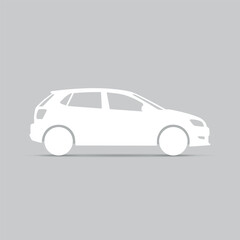 Car silhouette icon. Side View. Vector illustration