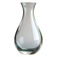 A tall, clear glass vase with a narrow neck and a wide base, perfect for floral arrangements.