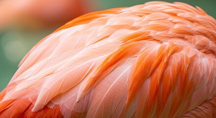 Fototapeta premium A close-up of a bird's vibrant pink and orange feathers