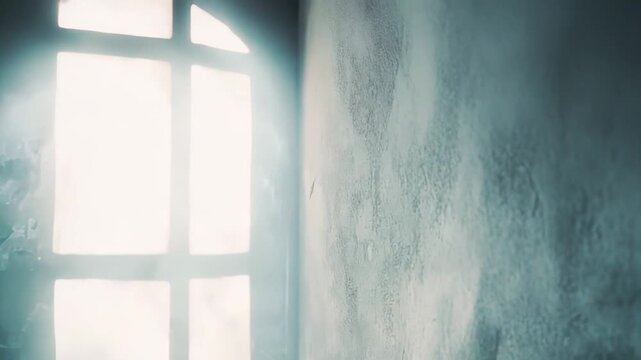 Sunlight streams through a window. Creating a serene glow and contrasting shadows on a textured wall. Evoking feelings of hope. Introspection. And quiet contemplation within an architectural interior