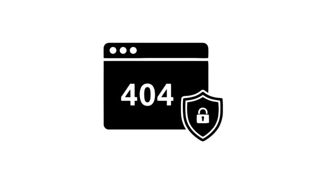 Vector illustration&nbsp;of 404 error page not found with security shield icon vector graphic on a transparent background