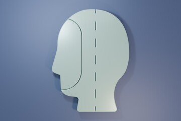 Grey Diving hood icon isolated on purple-blue background. Spearfishing hat winter swim hood. Diving underwater equipment. Minimalism concept. 3D render illustration © Oksana