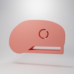 Obraz premium Pink Military beret icon isolated on pink background. Soldiers cap. Army hat. War baret. Minimalism concept. 3D render illustration