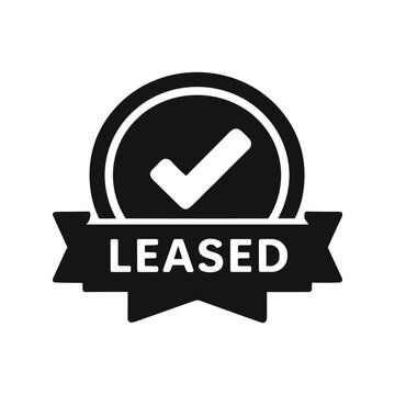 solid black icon set vector illustration leased approval badge