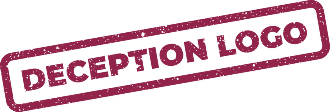 A grunge textured logo design stamp featuring the term deception, perhaps for a themed warning