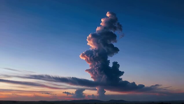 Atmospheric 4K slow motion time lapse footage of a dreamy purple sky filled with distinctive cirrocumulus clouds perfect for generating atmospheric and nature themed stock footage
