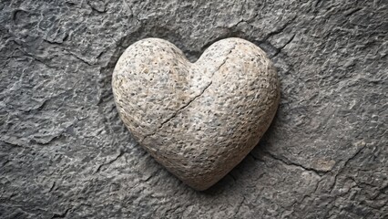 Obraz premium Stone Heart on Neutral Background