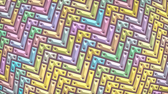 Abstract Geometric Pattern of Colorful Gemstones in a Herringbone Design.