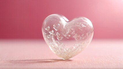 Fototapeta premium Crystal Heart on Soft Surface