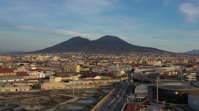 View from above of the industrial part of Naples