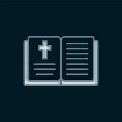 Obraz premium Line Holy bible book icon isolated on black background. Flat filled outline style with shadow. Vector