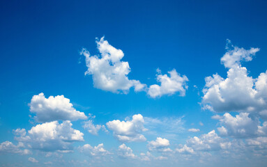 blue sky with clouds closeup