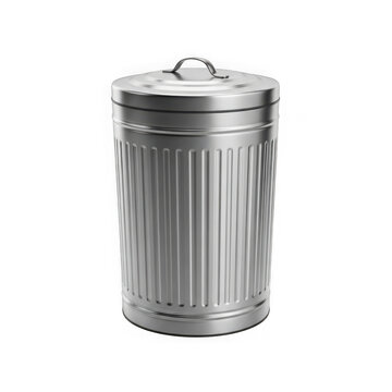 Stainlesssteel trashcan with swing lid isolated on transparent background transparent background