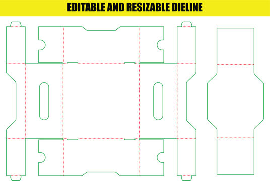 Intricate Folding Carton Dieline Template with Locking Flaps for Secure Product Enclosures