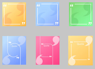 Set of Colorful Quote Card Templates, vector illustration 