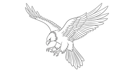 Fototapeta premium Eagle flying with wings spread isolated on a transparent background