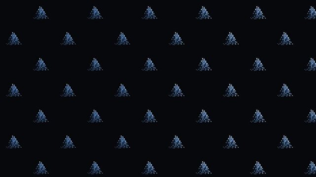Abstract Blue Triangle Seamless Pattern Loop, Wireframe Pyramid Geometric Motion Background 4K (16:9)