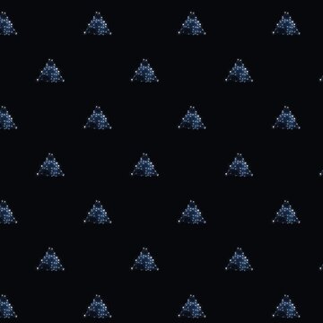 Abstract Blue Triangle Seamless Pattern Loop, Wireframe Pyramid Geometric Motion Background 4K (1:1 Square)