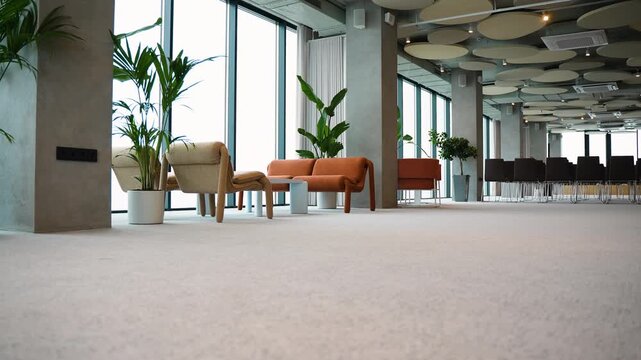 Empty modern conference hall waiting area