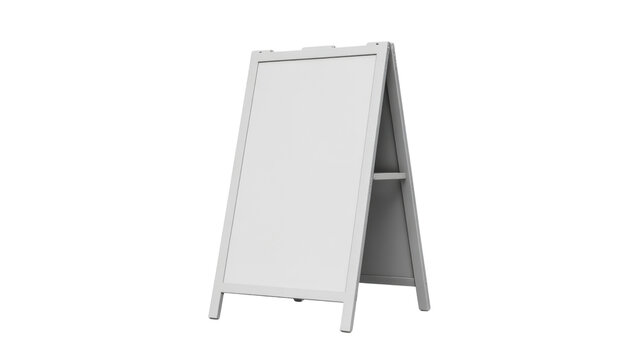 Blank white sandwich board sign on easel for advertising