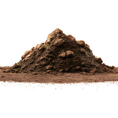A close-up view of a pile of rich, dark, and crumbly soil with visible organic matter.