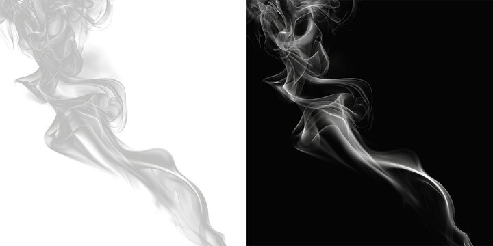 Gas, cloud, white and fog isolated on transparent background smooke, steam or explosion with mist design. Dust, puff vaping or pollution for climate change or light air in cutout or png