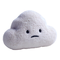 A sad, anthropomorphic cloud with a frown, looking downcast and gloomy.