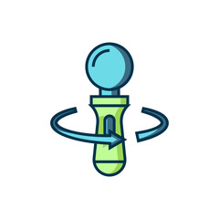 Filled VR controller game icon isolated on white background. Virtual reality experience, sensation of presence, position-tracking technology device. Flat filled outline style with shadow. Vector © Iryna