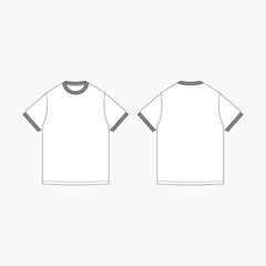 Ringer tee vector template mockup