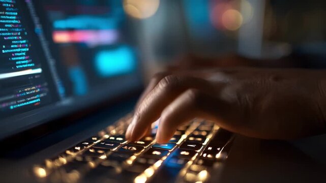 Closeup of a professional using specialized software to clean a Mac computer highlighting secure virus removal and data protection.