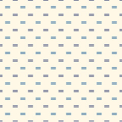 Seamless surface pattern with strokes. Repeated broken horizontal lines. Dashes motif. Simple geometric ornament. Hatched minimalist wallpaper. Modern abstract background with stitches. Vector © funkyplayer