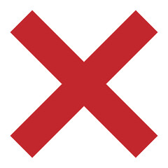 Obraz premium Red Cross Sign. Red Cross Mark, No, Delete Icon. Stop Sign, Cancel Symbol.