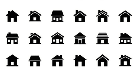 House icons set. Home symbols collection.