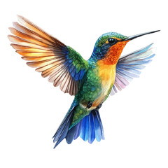 Fototapeta premium watercolor of Hummingbird, vector clipart, isolated on a white background.