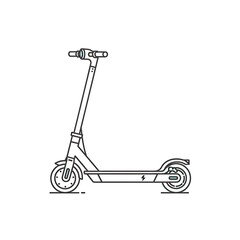 A sleek electric scooter with a modern design on a white background