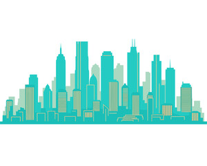 Obraz premium Urban Skyline Illustration, Abstract Cityscape, Digital Art, Modern Design, Urban Environment