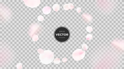 Soft pink petals forming a delicate circular frame, perfect for design use.