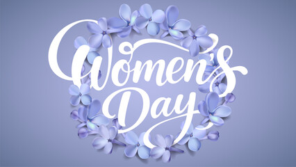 A beautiful design for Women's Day with elegant floral elements in soft purple hues.
