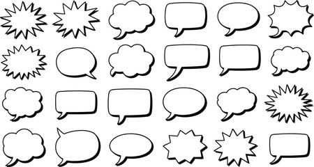Fototapeta premium Collection of comic speech bubbles and text boxes