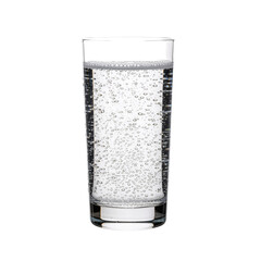 Bubbling Clarity: A Tall Glass of Sparkling Water Radiates Freshness and Refined Simplicity