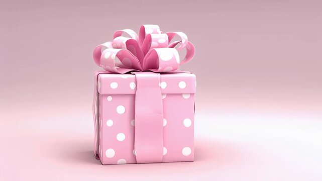 Pink Present with Bow: A beautifully wrapped gift, adorned with a delicate bow, sits elegantly. Perfect for conveying sentiments of love, celebration, or anticipation.
