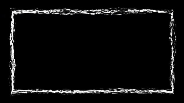 Square frame hand-drawn scribble animation. Pen marker doodle style. Sketched motion element. Loop. Embedded alpha channel