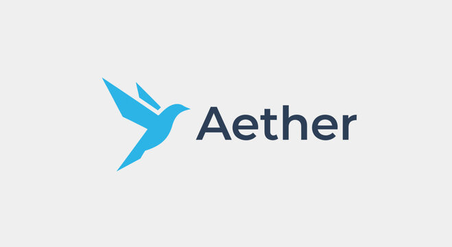 Aether logo featuring a stylized blue bird in flight.