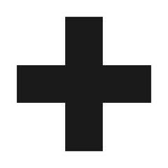 Obraz premium Black Plus Icon. Black Cross Sign, Plus Symbol Medical Logo Icon.