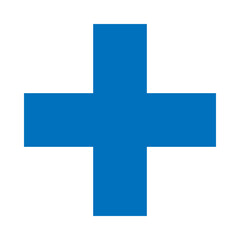 Obraz premium Blue Plus Icon. Blue Cross Sign, Plus Symbol Medical Logo Icon.