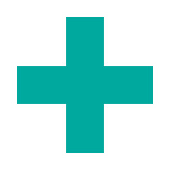Obraz premium Green Plus Icon. Green Cross Sign, Plus Symbol Medical Logo Icon.