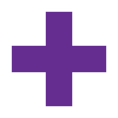 Obraz premium Purple Plus Icon. Purple Cross Sign, Plus Symbol Medical Logo Icon.